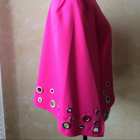 NWT I Alberto Makali hot pink cape style jacket - Picture 2 of 5